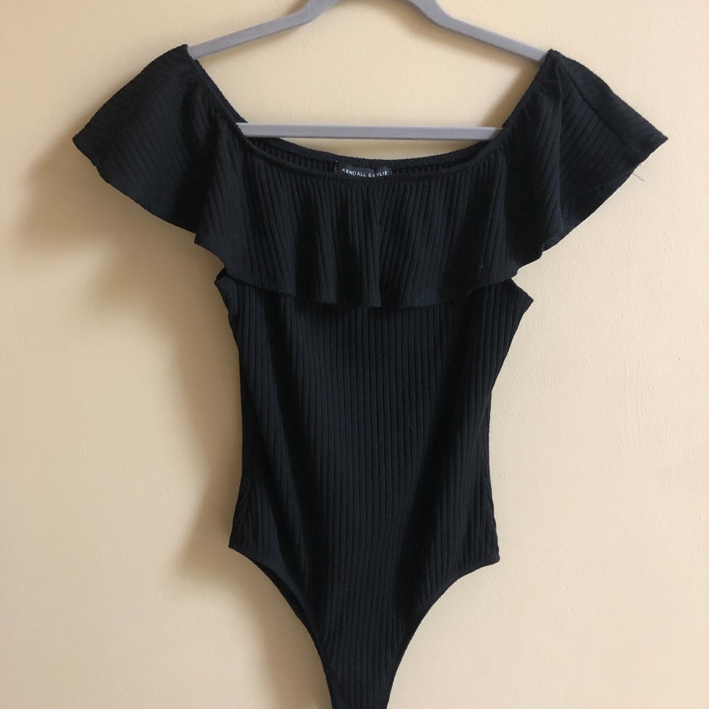 Black Off the Shoulder Bodysuit
